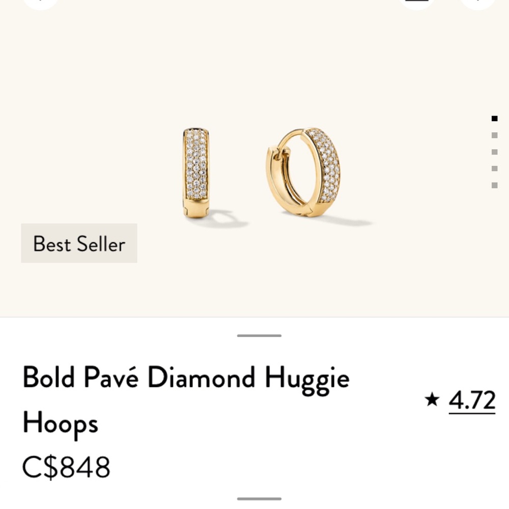 ❗️SOLD‼️Mejuri Bold Pave Diamond huggie hoops